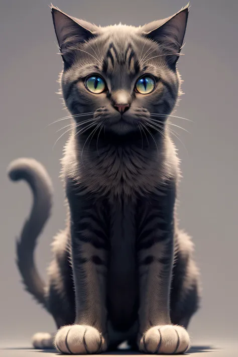 I just want a normal cat on a matte background in gray tone, con unas dimensiones de 1500 pixel de ancho x 2000 pixel de alto, y 300 ppp