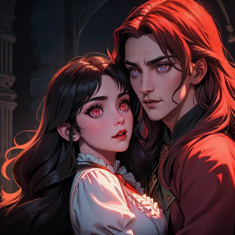 castlevania lord of the shadows hyper realistic super detailed love story between dracula lord and beautiful princesse glowing e...