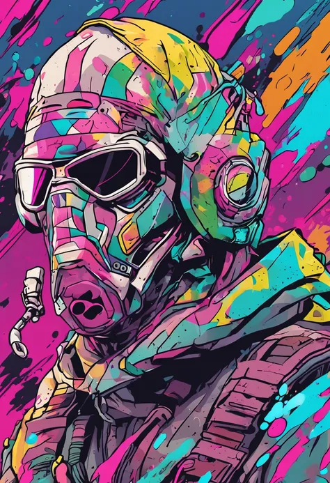 Splash art, estilo Fortnite, portrait poster, (fundo branco)), estilo splash de tinta coloful, contorno, hiperdetalhado intrincadamente detalhado, motor irreal, genial, detalhe intrincado, tela inicial, cores complementares, arte conceito de fantasia, 8K分辨...