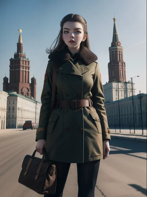 anya taylor-joy in soviet union, soviet city, distopian, soviet woman outfit