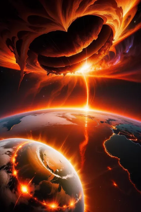 solar eruption destroying the earth