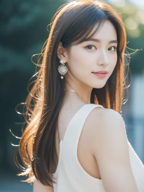 (((８Very high resolution in K, high detailing, highly accurate, masutepiece))),Photography & realistic atmosphere,shinny skin,Beautiful skin,fine-grained white skin,Detailed face,Detailed eyes、green colored eyes,Very pretty eyes,sparkly eyes,Detailed lips、...