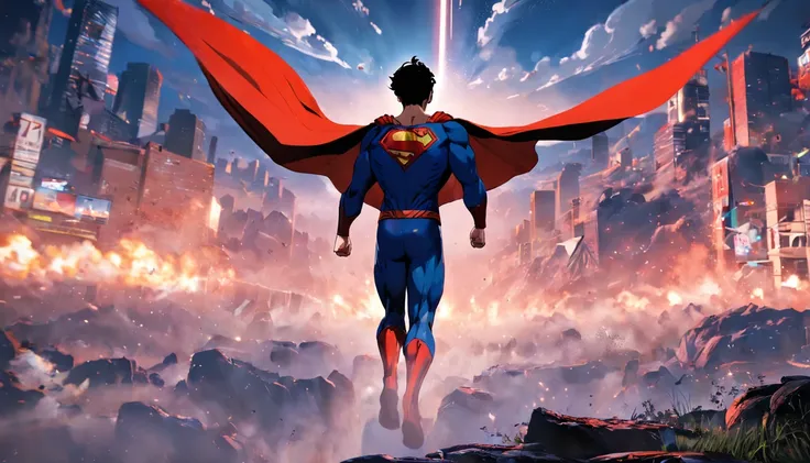 um jogo do superman do ps5, 3d, 4k, realista