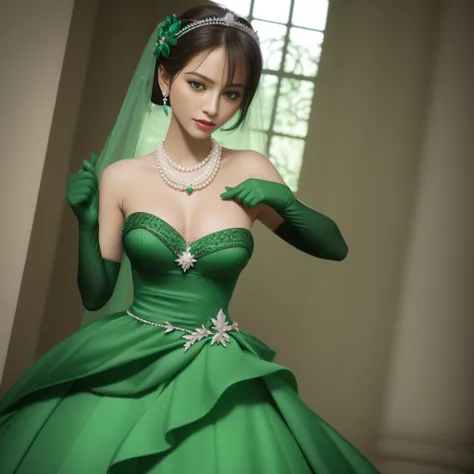 Pearl Necklace, Emerald tiara