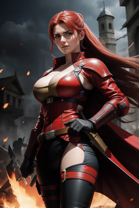 Red Sonya of rogatino em uma batalha de vida e morte contra um guerreiro otomano