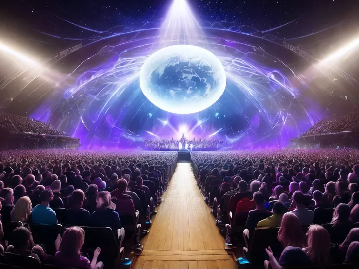 Paint a picture of Faithless captivating an interstellar audience on a lunar stage, with the Earths awe-inspiring presence reminding everyone of their earthly origins.

Imagine an interstellar gathering on the moon, drawn together by the magnetic pull of F...