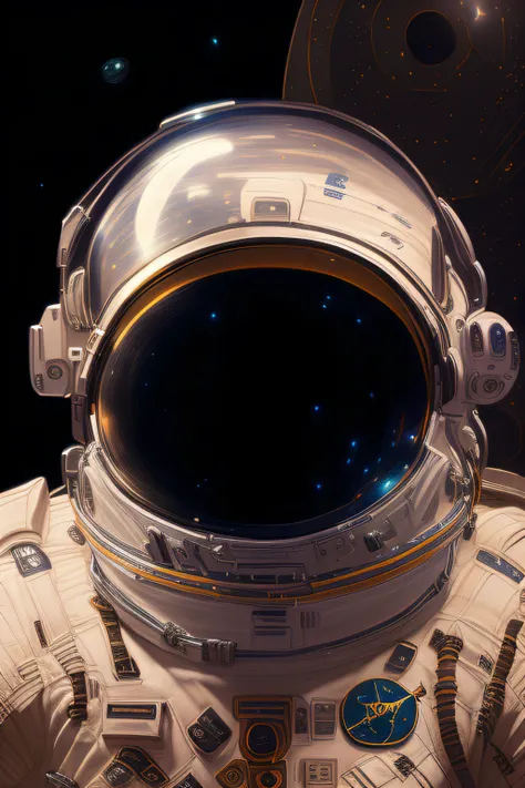 astronaut in space suit with helmet and space shuttle in background, portrait of an astronaut, portrait of an ai astronaut, portrait of astronaut, detailed astronaut, astronaut, futuristic astronaut, astronaut lost in liminal space, astronaut below, cosmon...