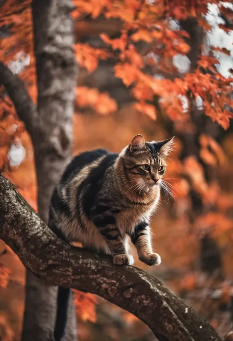 cat climbing trees