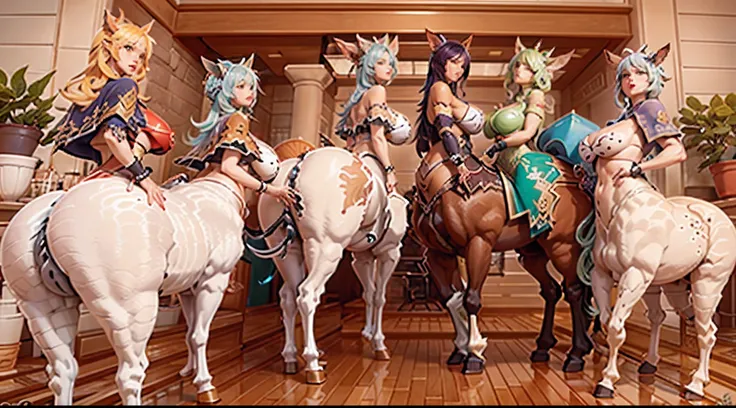 In the beautiful illustration of this super-grand scene，The ultra-long-range lens is shown（Over eight unique centaur characters：9.9），They all have their own characteristics，Vivid and interesting。Radiant angelic centaurs from the heavenly realm，To the helli...