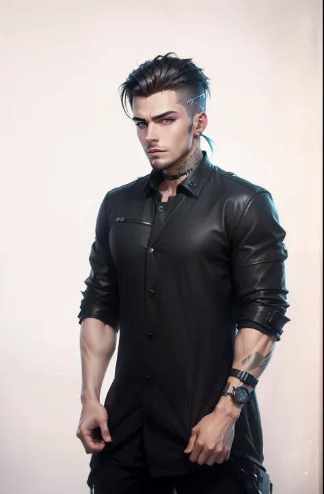 Change background cyberpunk handsome boy, stylish hair, realistic face, 8k Ultra realistic