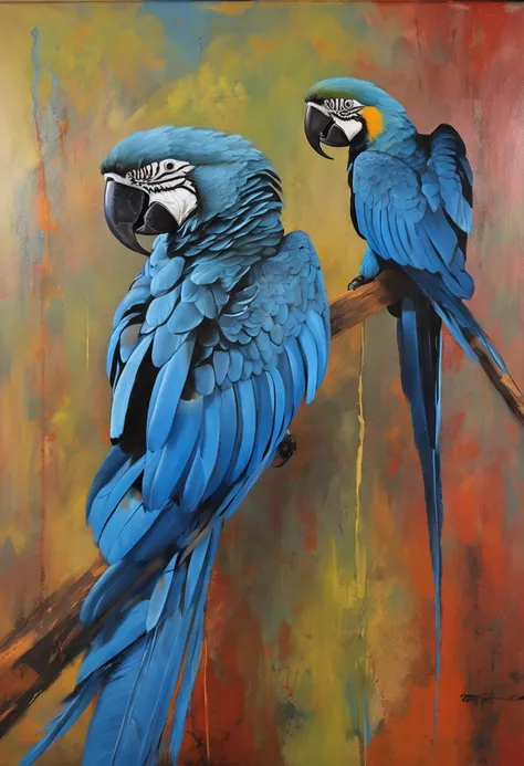 "Female blue Spixar macaw with vibrant feathers and captivating gaze."