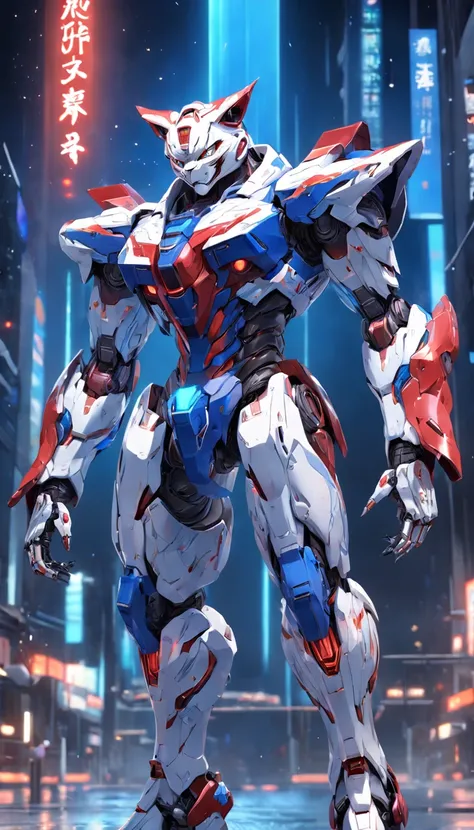 (A cybermecha Tiger with a sense of transparency:1.5), (Cyber Mecha blue and red Tiger:2.0), (extremely detailed CG unity 16k wallpaper:1.1), (Denoising strength: 1.45), (tmasterpiece:1.37), (Full body posing:1.4:), whole-length, Dynamic angle, starry sky,...