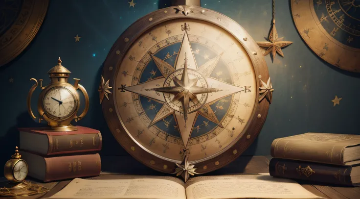 arafed image of a paper with a picture of a star and a compass, old paper, old parchment, faded parchment, western background, yellowed paper, alchemist library background, galaxy background, museum background, steampunk background, poster background, load...