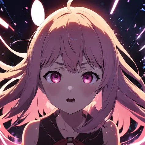 tmasterpiece, beste-Qualit, filmstill, 1 girl, a closeup of a, The vibrant, Cool soft lighting, Danganronpa, Absolute Analyst