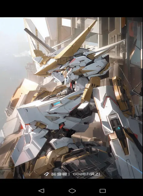 Close-up of robot standing in front of a building, by Krenz Cushart, anime mecha aesthetic, inspired by Krenz Cushart, mecha art, alexandre ferra white mecha, mecha asthetic, Detailed digital anime art, Detailed anime artwork, wlop and krenz cushart, Cool ...