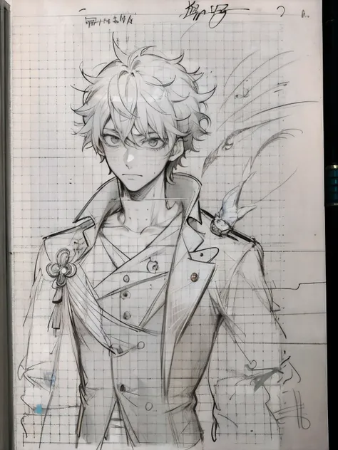 Sketch of a man with a bird on his head, Line sketch!!, inspirado em Okumura Masanobu, inspired by Okumura Togyu, anime sketch, author：Okumura Toju, ( ( concept art of character ) ), kentaro miura manga art style, author：Uesaka Seka, highly detailed exquis...