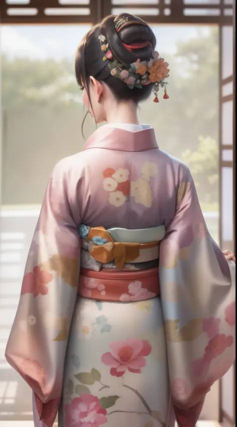 Masterpiece, (Photorealistic: 1.4), top quality, kimono, women, 40 years old