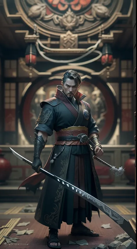 doctor strange become samurai, octane render, unreal engine, highly detailed, intricate