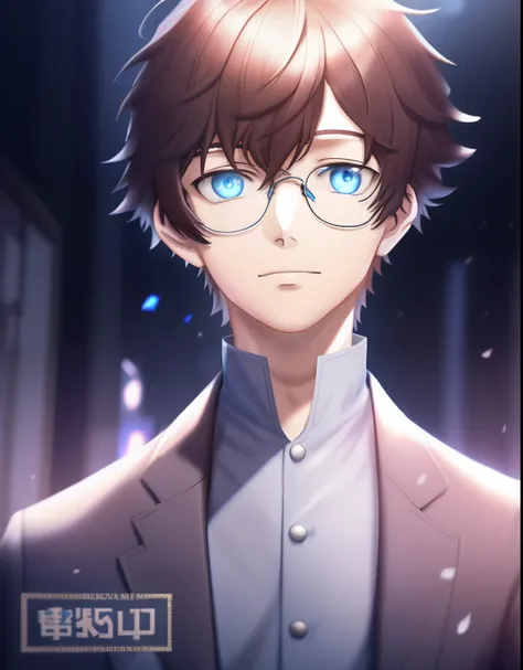 anime characters with blue eyes and blazers, tall anime guy with blue eyes, anime moe art style, smooth anime cg art, makoto shi...