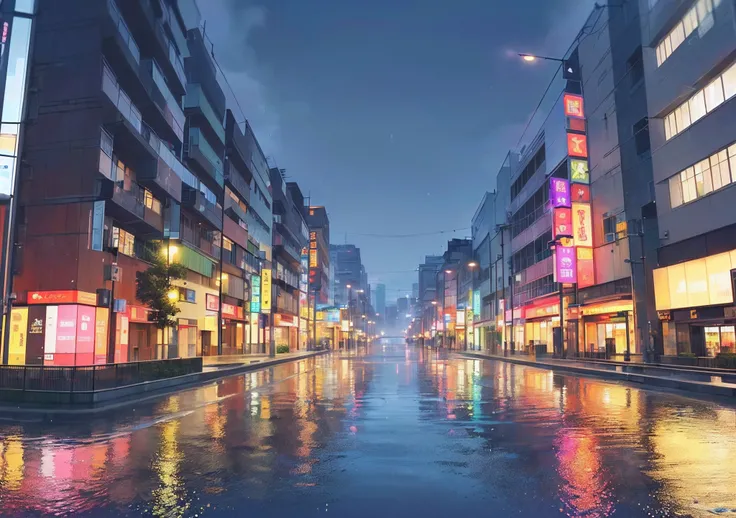 Crea un fondo de pantalla LOFI inspirado en una tarde lluviosa en Tokio.