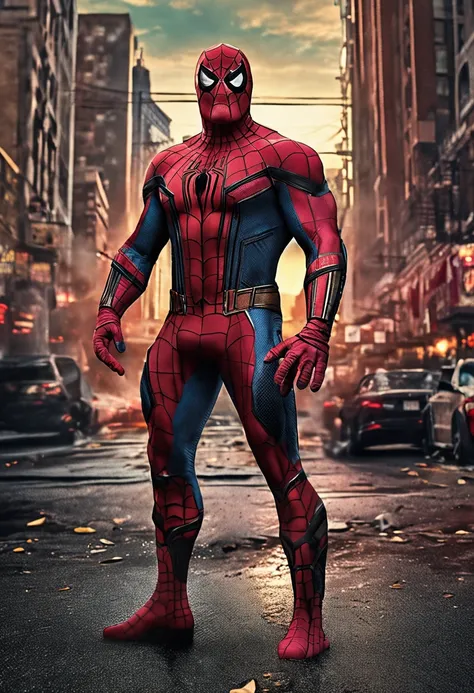 . .Tarantino style Dwayne Johnson as Spiderman 8k, high definition, detailed face, detailed face, detailed eyes, detailed suit, in style of marvel and dc, hyper-realistic, + cinematic shot + dynamic composition, incredibly detailed, sharpen, details + supe...