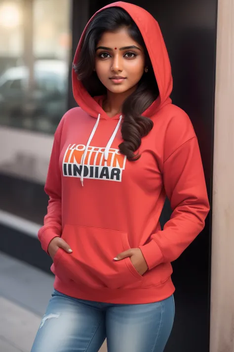 hot indian girl wearing hoodie