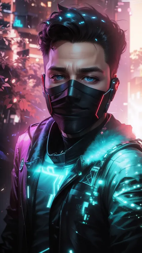 Change background cyber punk handsome boy, realistic face,8k, ultra realistic,