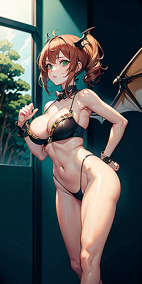 (solo 1 women), (masterpiece, best_quality, ultra detailed, immaculate: 1.3), epic, illustration, 1girl, (steampunk Vaporwave: 1.3) ((succubus)), wings, full body, lingerie, [:formal costume design,:0.2], official art, Deep Red-Orange Dramatic Lighting, On...