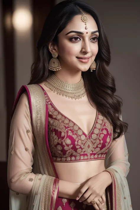 Kiara Advani in indian salwar Suite , photo REALISTIC High Quality Image 8k Quality , Cute Face , Cinematic Colour Grading And Lighting