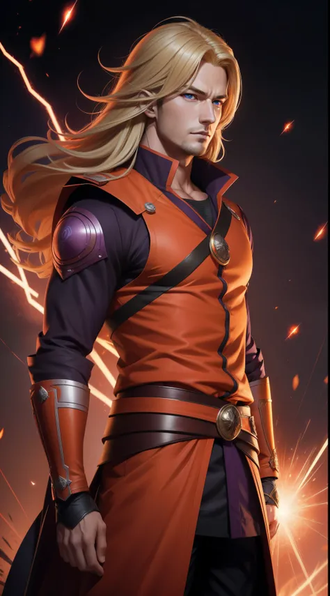 Profile picture, masterpiece, extremely accurate rendering, Madara coldly handsome, blonde, looking at the viewer, solo, trustworthy, savior of the world, simple design, best image , 8K, light red eyes, original orange clothing style according to the chara...