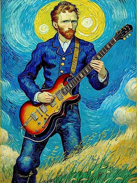 Vincent van Gogh pintura, rock n roll , roqueiro