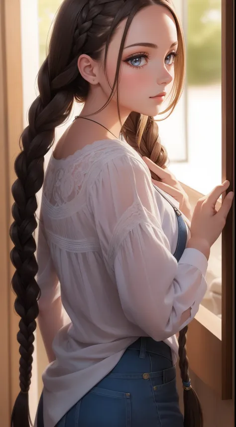 beautiful girl with braids