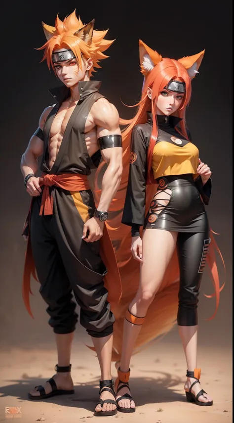 A human and female version of the Naruto fox Kurama