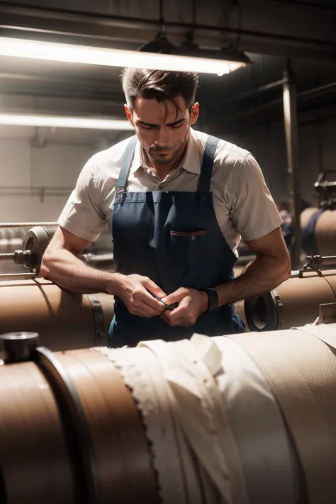 MAN WORKING IN FABRIC FACTORY