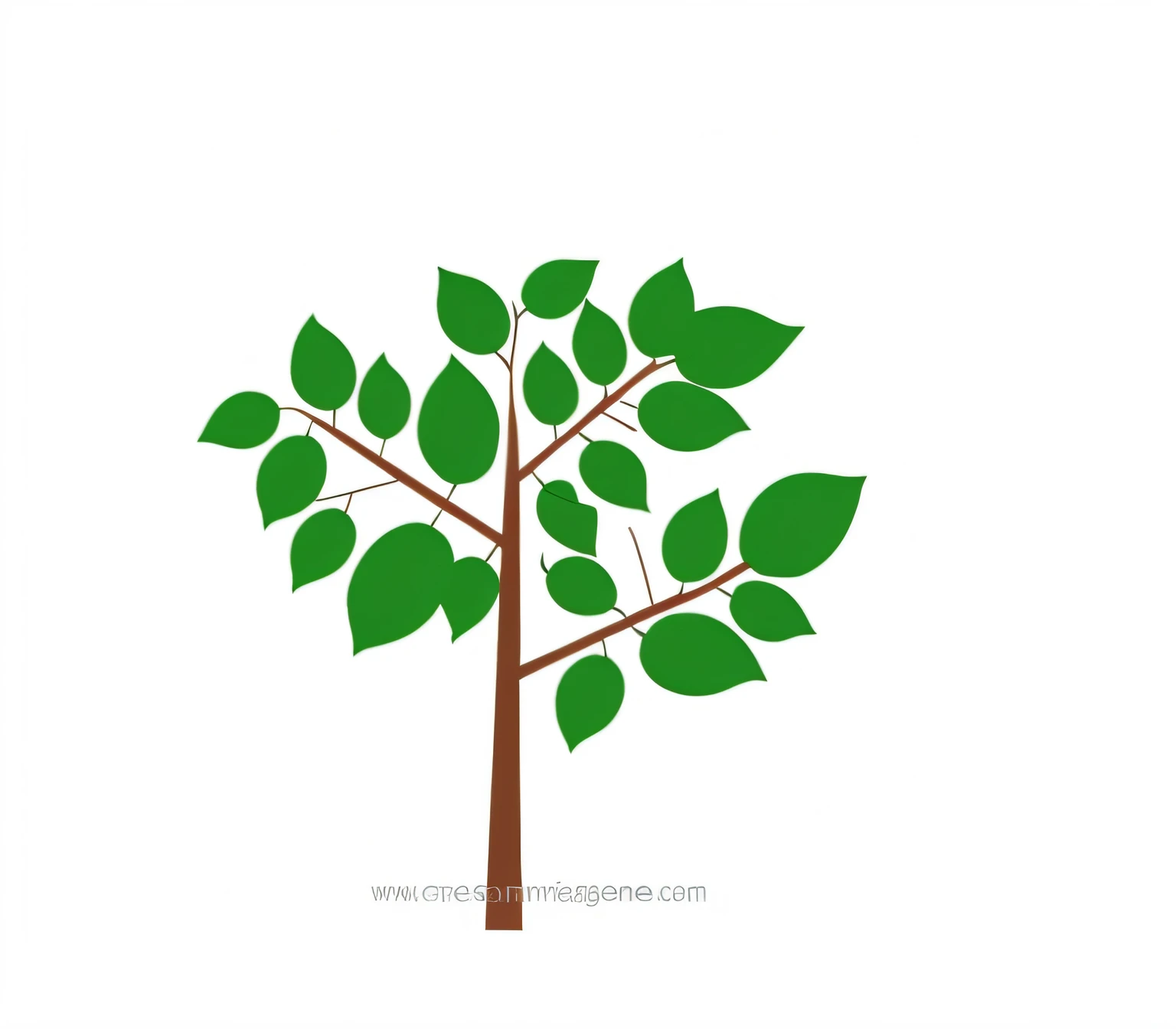 A green tree，Leaves on white background, Simple illustration, hd illustration, game asset of plant and tree, Chiba Yuda, single tree, 2D, 2 d, Big green tree, svg illustration, 2 d cg, rich tree, plants and trees, Wang Chen, trees with lots of leaves