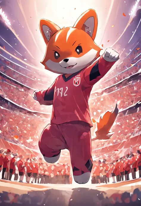 mascot of a football team waving its arms in the air, mascote de corpo inteiro, mascote do futebol, mascote esportivo, habs mascote youppi pokemon brilhante, um mascote dingo, mascote da equipe esportiva, plush mascot, gui guimaraes, mascote de cereais, Ja...