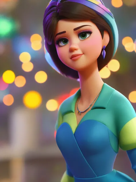 Selena Gomez , (Estilo Pixar) (master part:1.2) (Bokeh) (melhor qualidade) (couro detalhado) (textura detalhada) (8k) (argila) (Cinematic lighting) (foco nítido