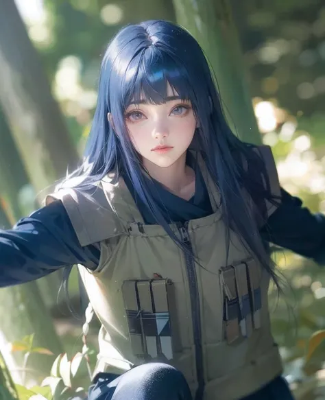 um close up de uma mulher com longos cabelos azuis posando para uma foto, Hinata Hyuga, Naruto, hinata hyuga, Menina anime na vida real, Mayuri Shiina, linda Delphine, Misato Katsuragi, Cosplay de Ayaka, Yata Hana, com cabelos azuis, Sui Ishida com cabelo ...