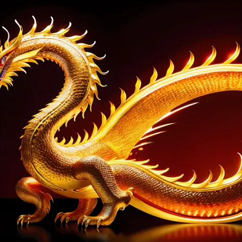 Below is a set of descriptive tips for Chinese dragons：

scutes：The scales of the Chinese dragon cover the whole body，Like hard armor，Each piece shines with a metallic sheen。The scales are dark green，The edges are golden，It adds a mysterious touch to the d...