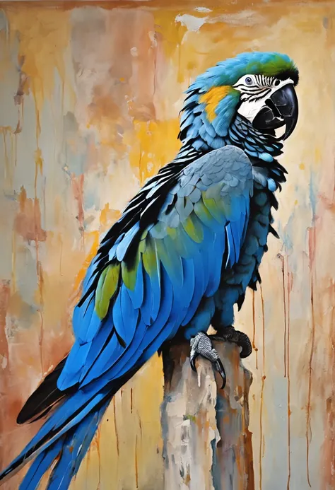 "Female blue Spixar macaw with vibrant feathers and captivating look."