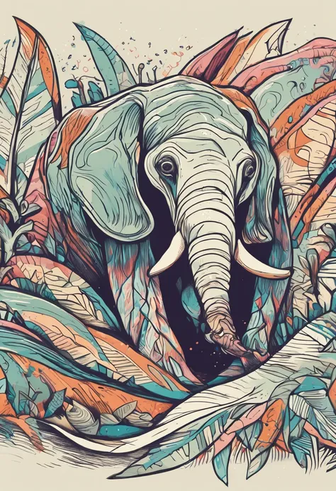 um close up de um anteater correndo em um fundo colorido, Digital octopus , arte vetorial altamente detalhada, Jen Bartel, estilo de arte impressionante, estilo de arte vetorial, arte do Adobe Illustrator, Arte de Alessandro Pautasso, Arte vetorial HD, Hor...