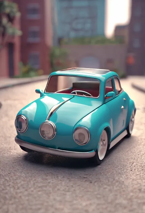 Cute little car toy model，Sleek design，Rich pastel color scheme，Interesting exterior design，c4d渲染，OC rendering，cg，hyper HD，ultra - detailed