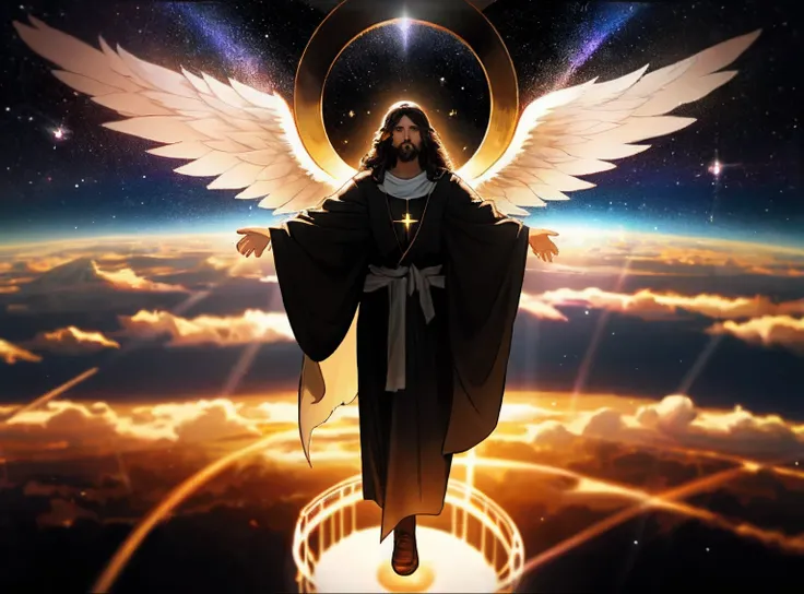 Jesus Christ coming with thousands of angels from you
m black hole towards the cinematic vision of the Earth