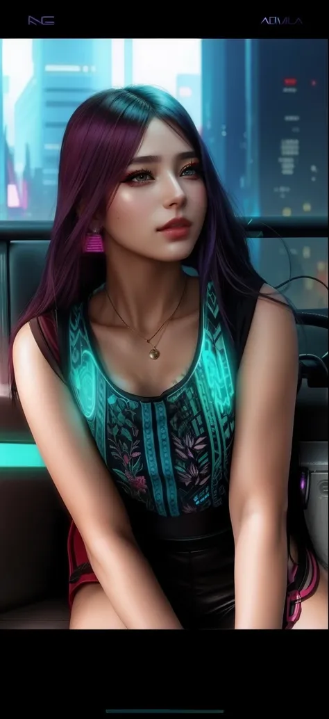 Cyberpunk beautiful girl realistic face