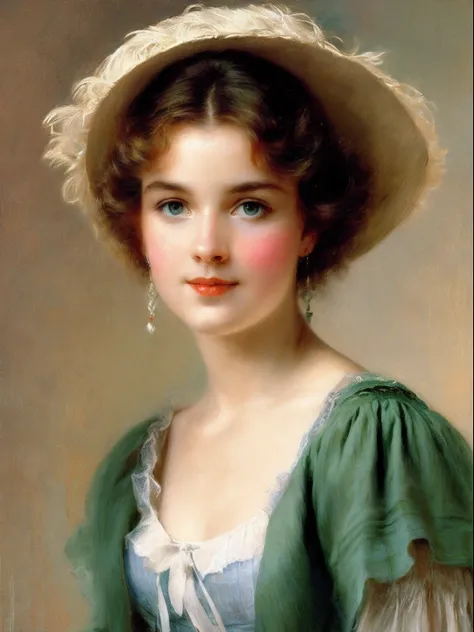 A painting by Albert Lynch, ruanjia, gaston bussiere, AlexandreCabanel, by Daniel F. Gerhartz, Jules Bastien-Lepage, by Pierre Auguste Cot, Sophie Anderson, JeremyLipking, Thomas Lawrence, Bouguereau, Carle Van Loo, Jules Joseph Lefebvre, Roberto Ferry, ae...