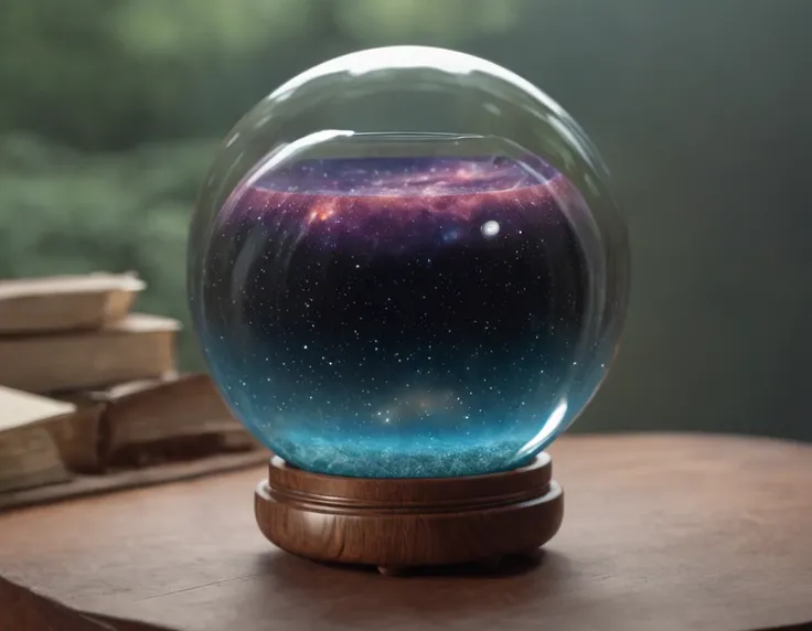 Universe in a glass, the entire universe contained inside a glass, planets and galaxies in a glass, wooden dining table, super realistic, hyper detailed, dramatic lighting, 4k, ultra hd, realistic, vivid colors, highly detailed, UHD drawing, pen and ink, p...