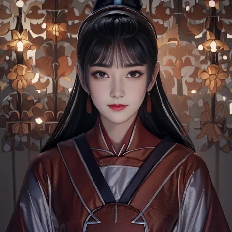 Garota anime com cabelo preto longo usando um vestido vermelho e branco, palace ， Uma menina em Hanfu, Retrato de Onmyoji, Digital anime illustration, Retrato de Mulan, Princesa chinesa antiga, in illustration style digital, inspired by Lü Ji, a beautiful ...