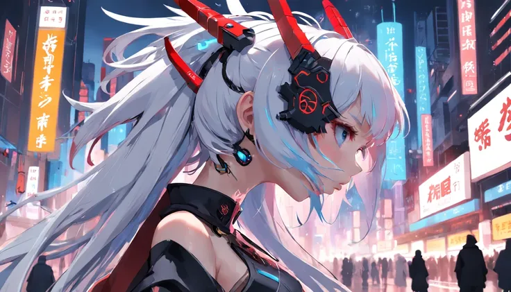 Anime girl with dragon headdress and dragon on her shoulder, cyberpunk art inspired by Ai Xuan, pixiv contest winner, Fantasy art, Guviz-style artwork, Digital cyberpunk anime art, Digital anime illustration, style of anime4 K, digitl cyberpunk - anime art...