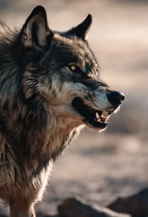 face of a fierce wolf