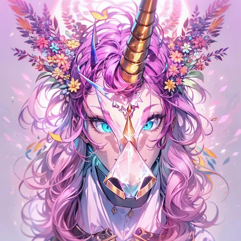 A beautiful man with a unicorn horn on forehead, 1horn(2D, painting, illustration, masterpiece, intricate detail, ultra-detailed, highest resolution, best quality, ultra quality, sharp & smooth, best{shading & lighting}:0.9),(distortion, Beautiful luminesc...